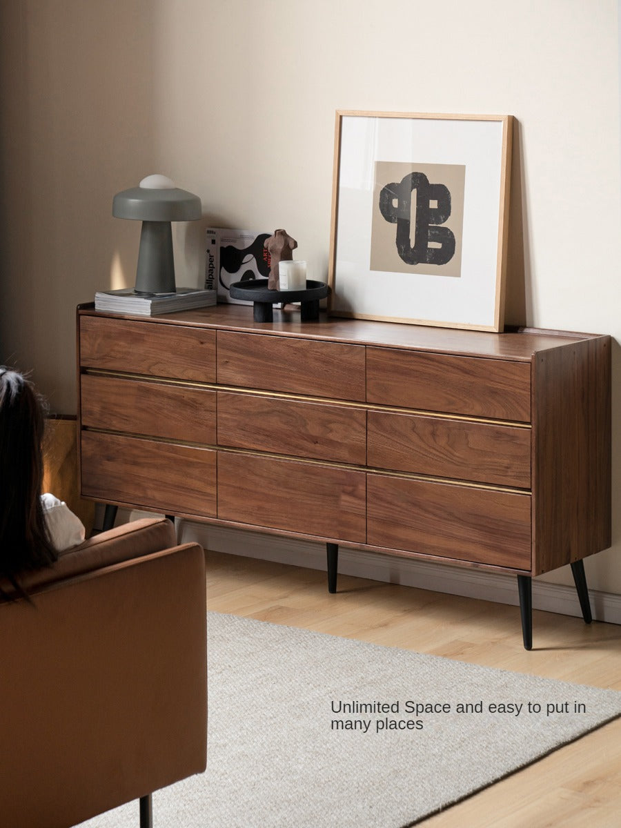 Black Walnut Solid Wood Cabinet Storage