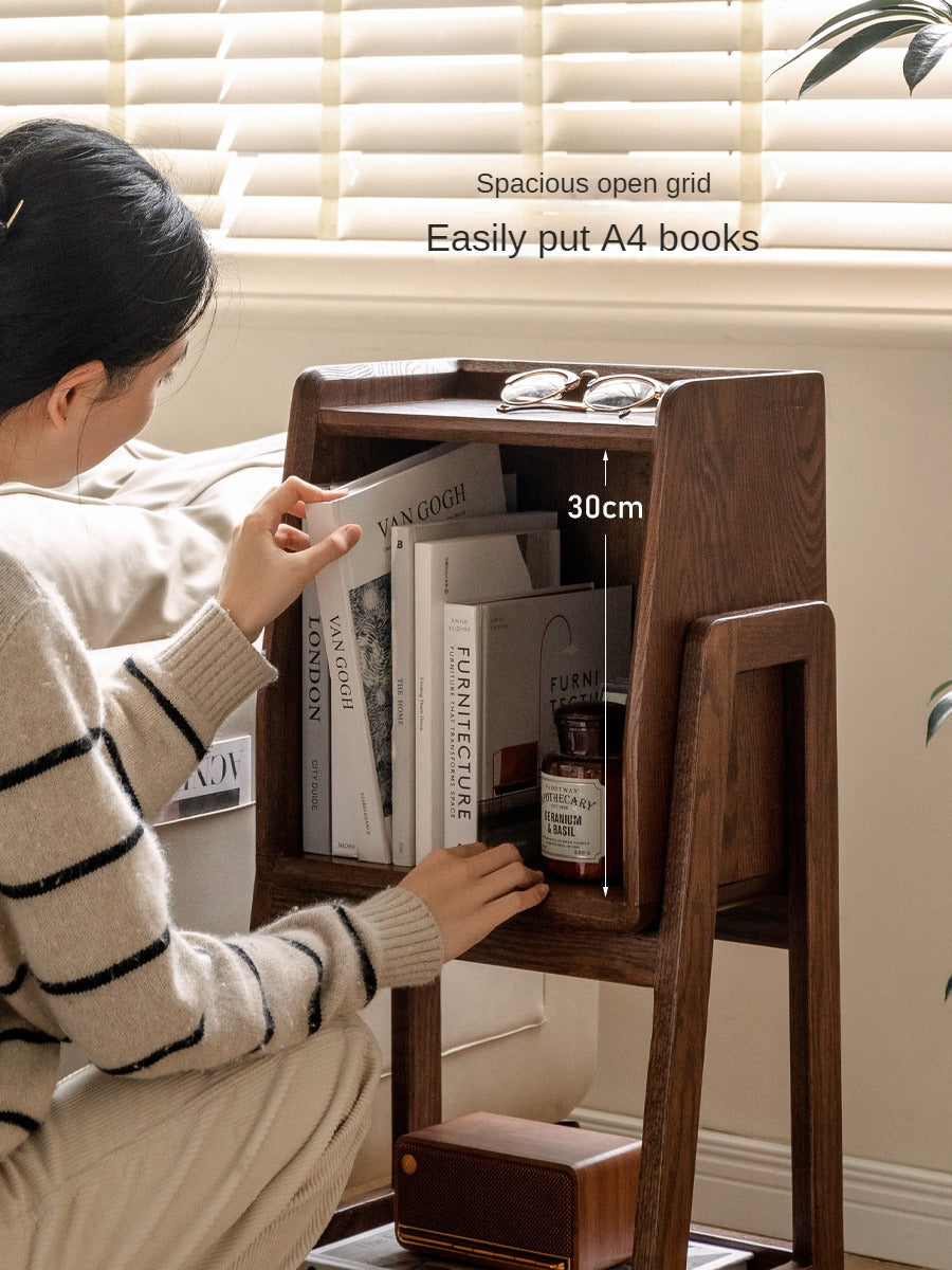 Oak Solid Wood Rack Nordic Side Cabinet.