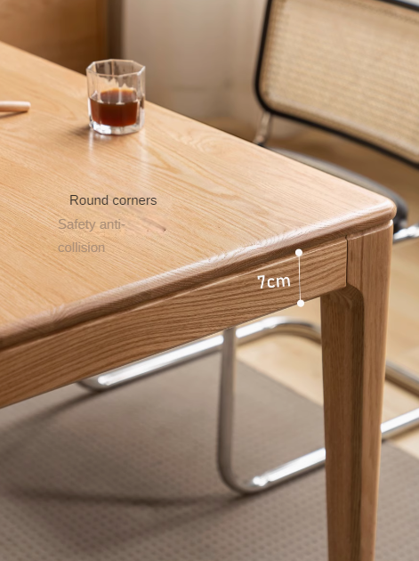 Oak, Ash Solid Wood Log Style Rectangular Dining Table