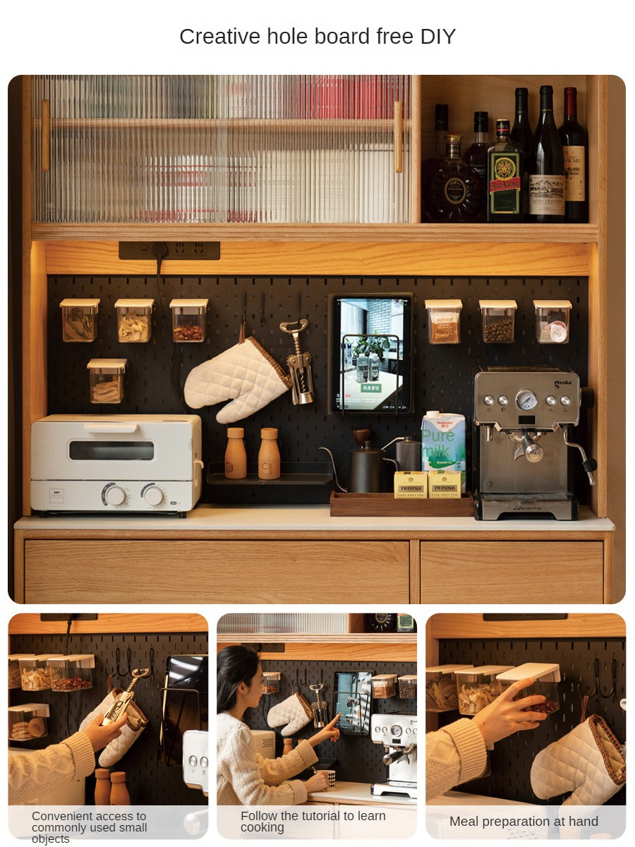 Oak Solid Wood Rock Board Modern Sideboard