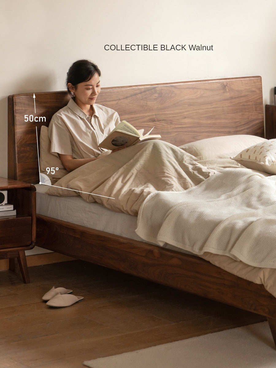 Oak, Black Walnut, Teak Solid Wood Suspended Bed