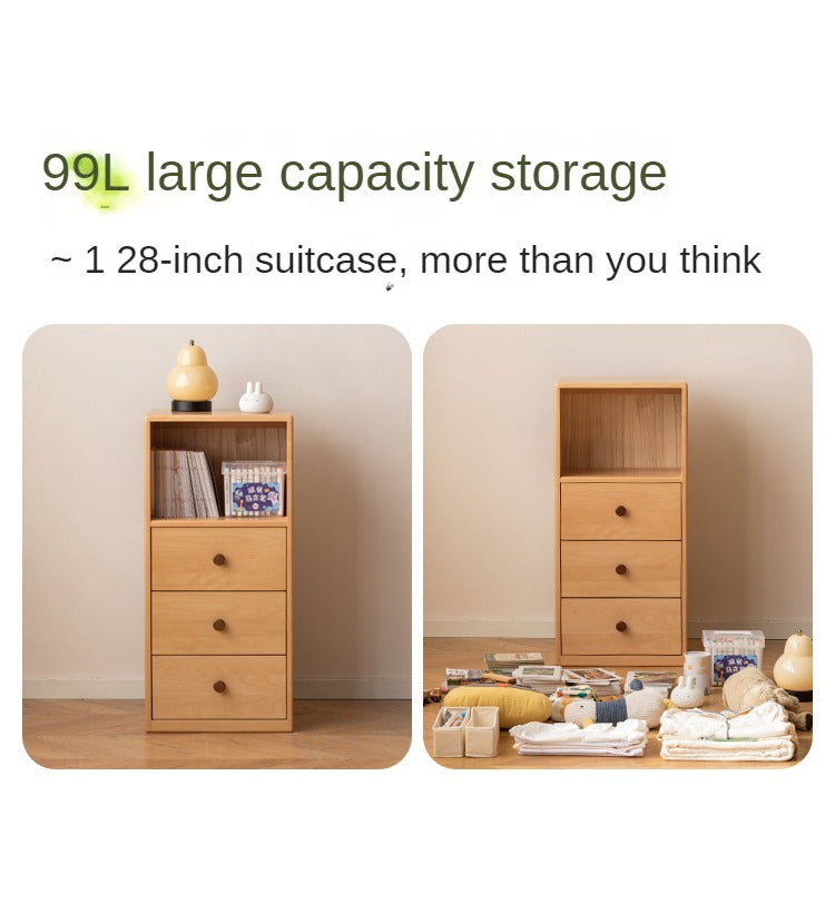 Beech Solid Wood Children's Cabinet Storage-