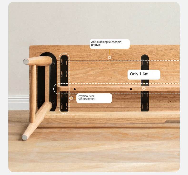 Oak, Cherry Solid Wood Narrow Office Desk