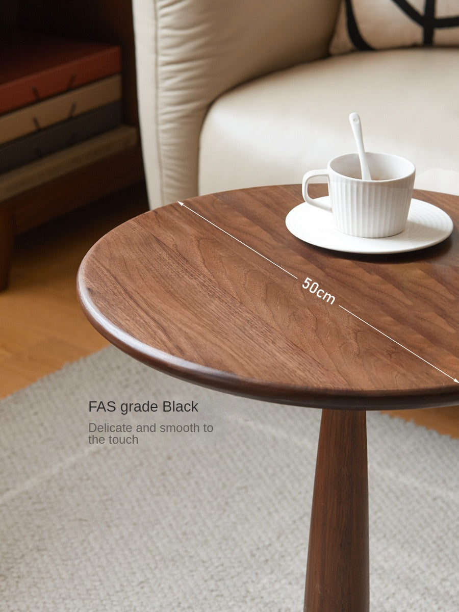 Black Walnut, Oak Solid Wood Round Side Table