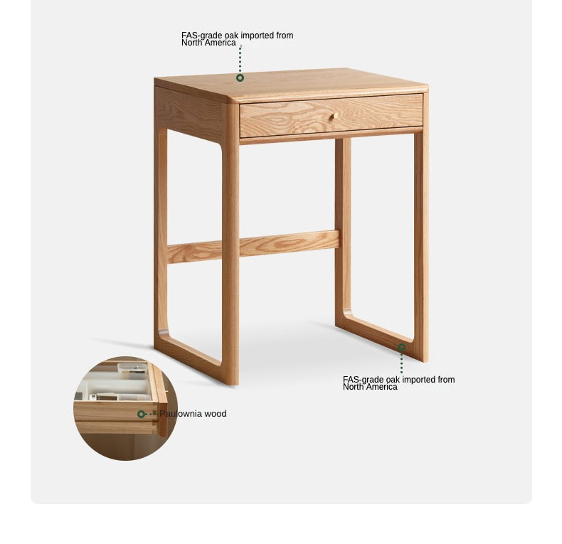 Oak, Beech Solid Wood Small Office Desk