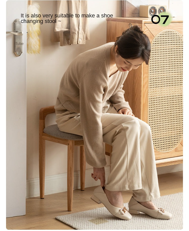 Beech, Cherry Solid Wood Makeup Stool Chair