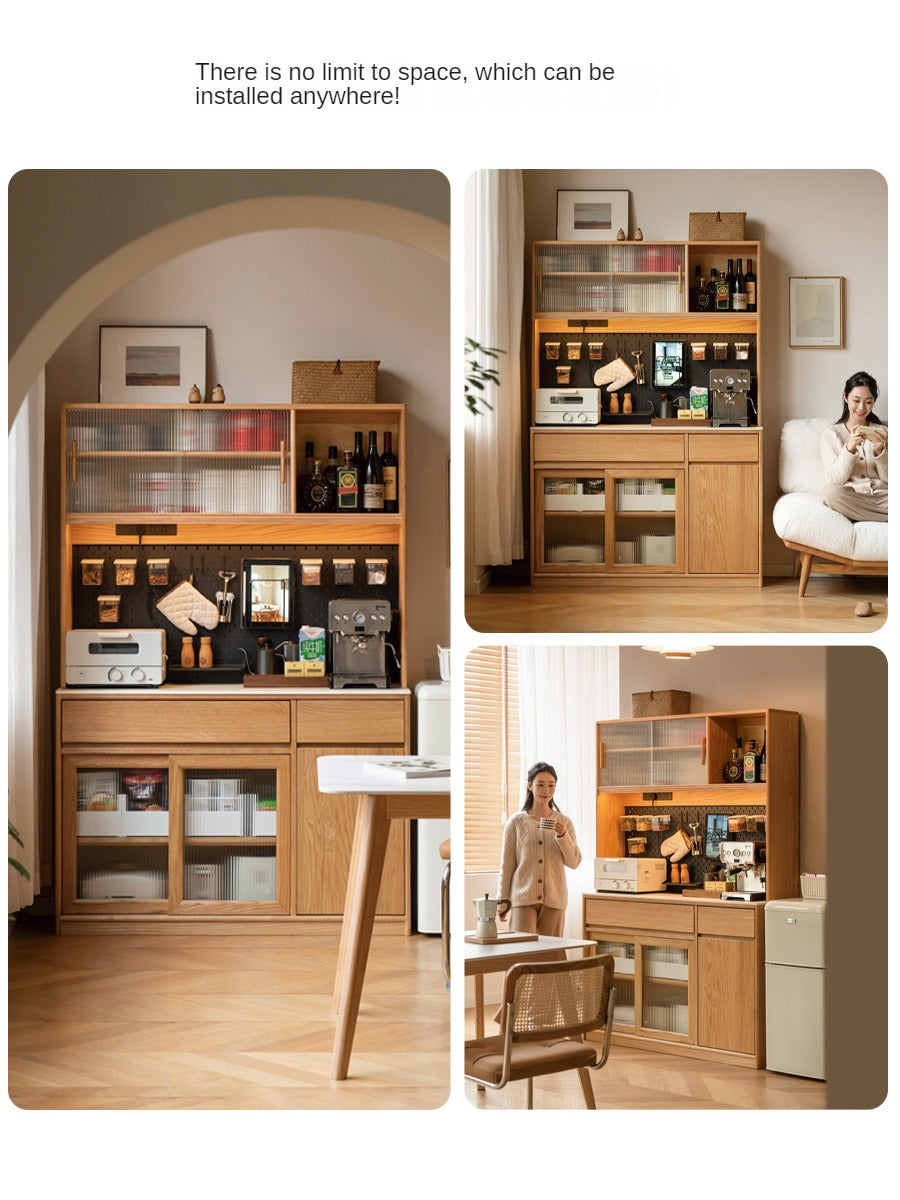 Oak Solid Wood Rock Board Modern Sideboard