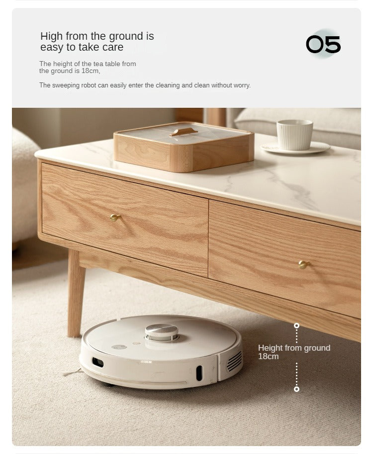 Oak Solid Wood Coffee Table Slate