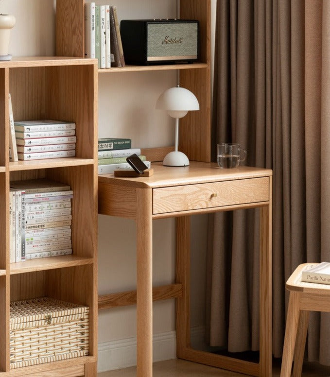 Oak, Beech Solid Wood Small Office Desk