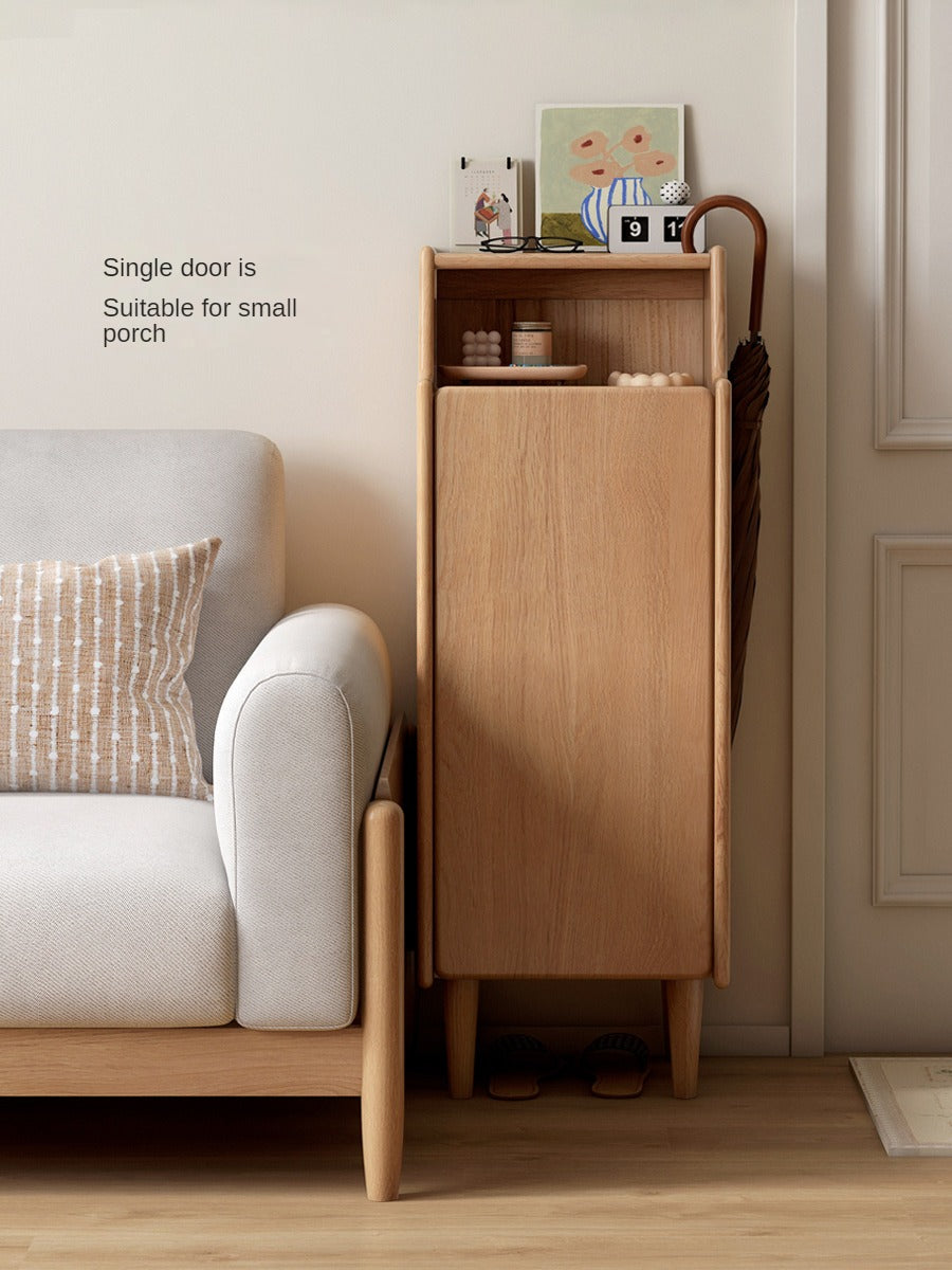Oak Solid Wood Entrance Shoe Cabinet