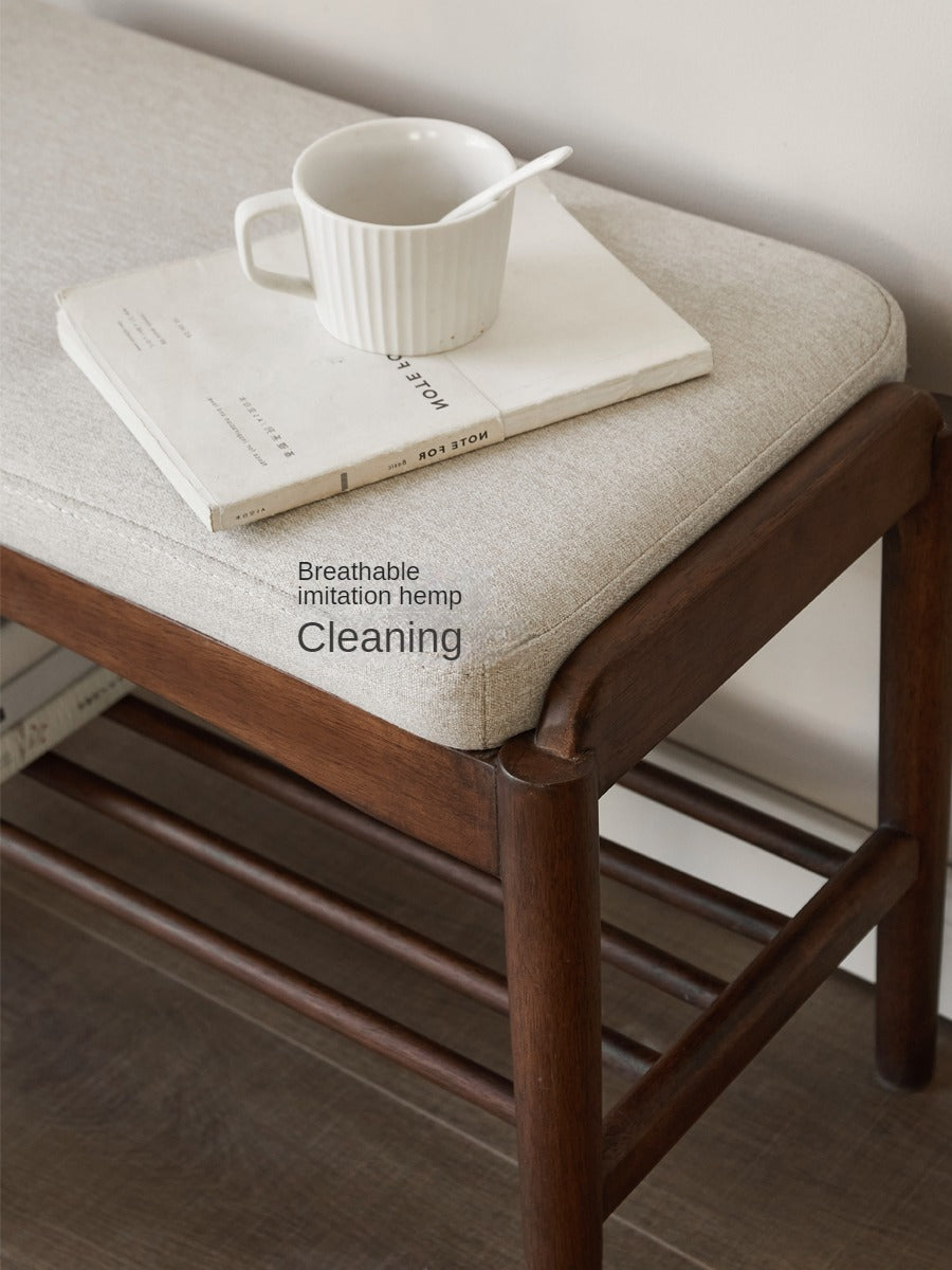 Black Walnut, Sandalwood Solid Wood Shoe Changing Stool