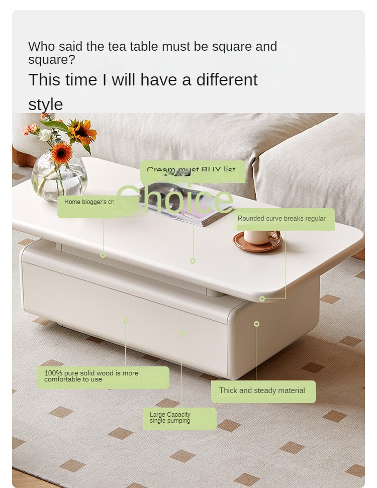 Poplar Solid Wood Cream Breeze Coffee Table