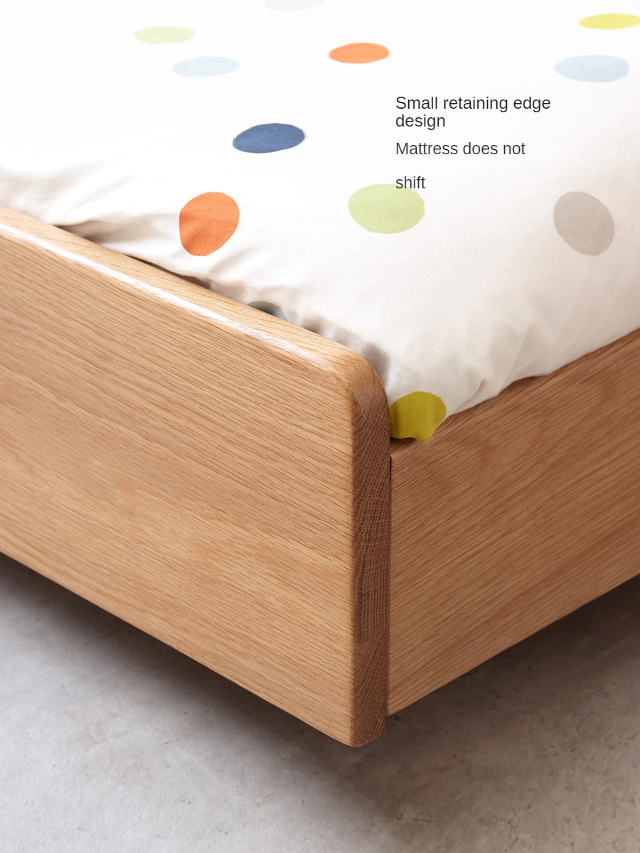 Oak, Beech solid wood floor bed with pulley toddler bed<