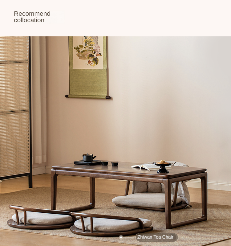 Black Walnut Solid Wood Tatami Small Tea Table.