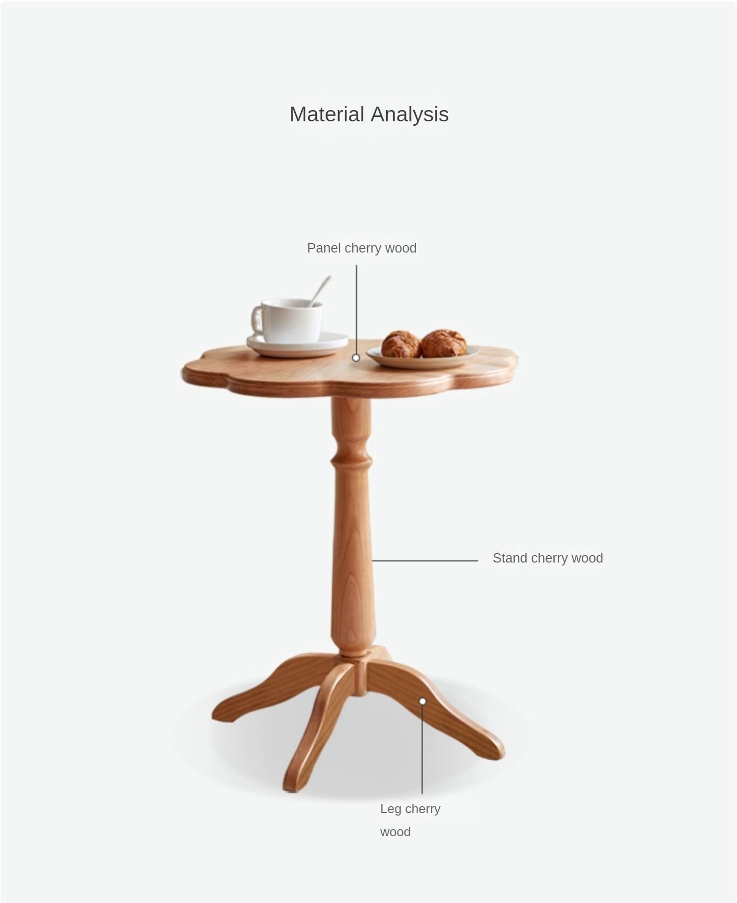 Cherry, Poplar Solid Wood Retro Side Table