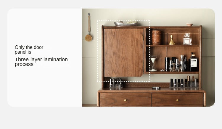 Ash Solid Wood Walnut Color Dressing Table.
