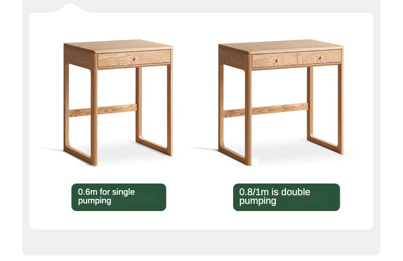 Oak, Beech Solid Wood Small Office Desk