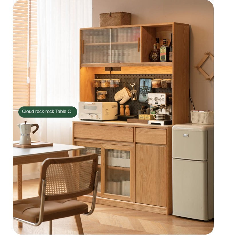 Oak Solid Wood Rock Board Modern Sideboard
