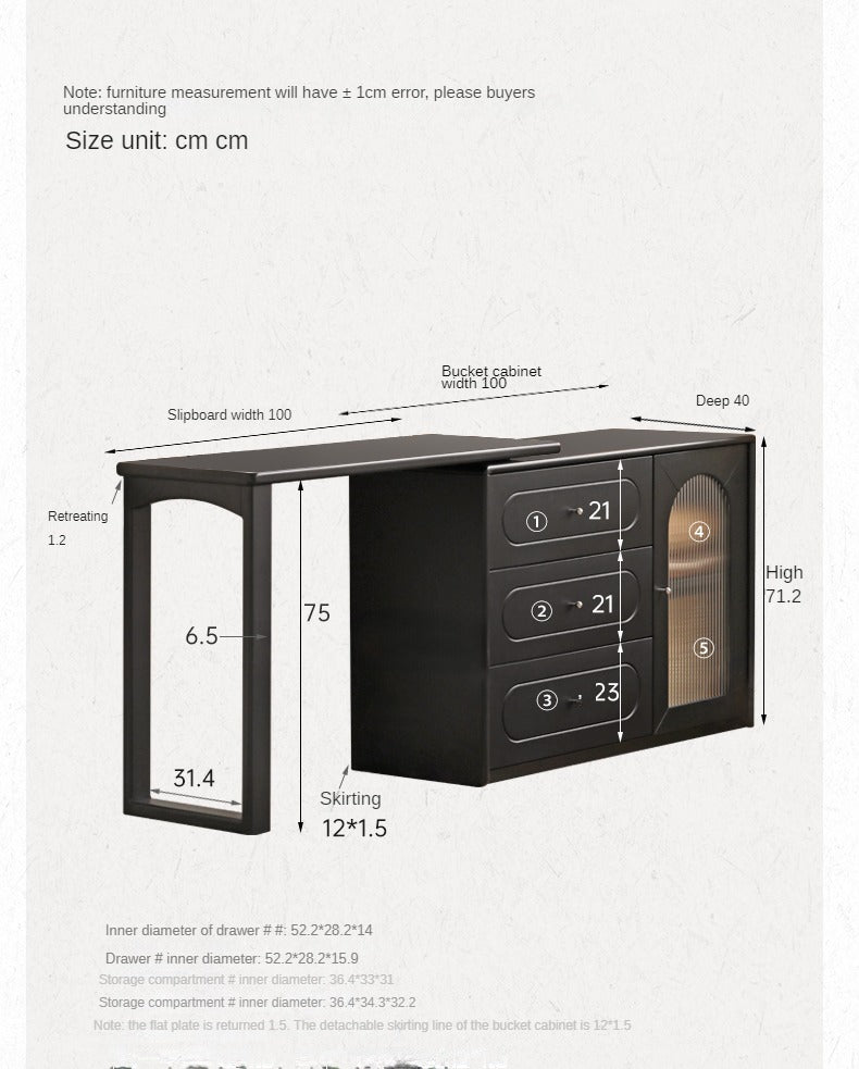 Solid RubberWood Retractable Vanity Table Retro Style.