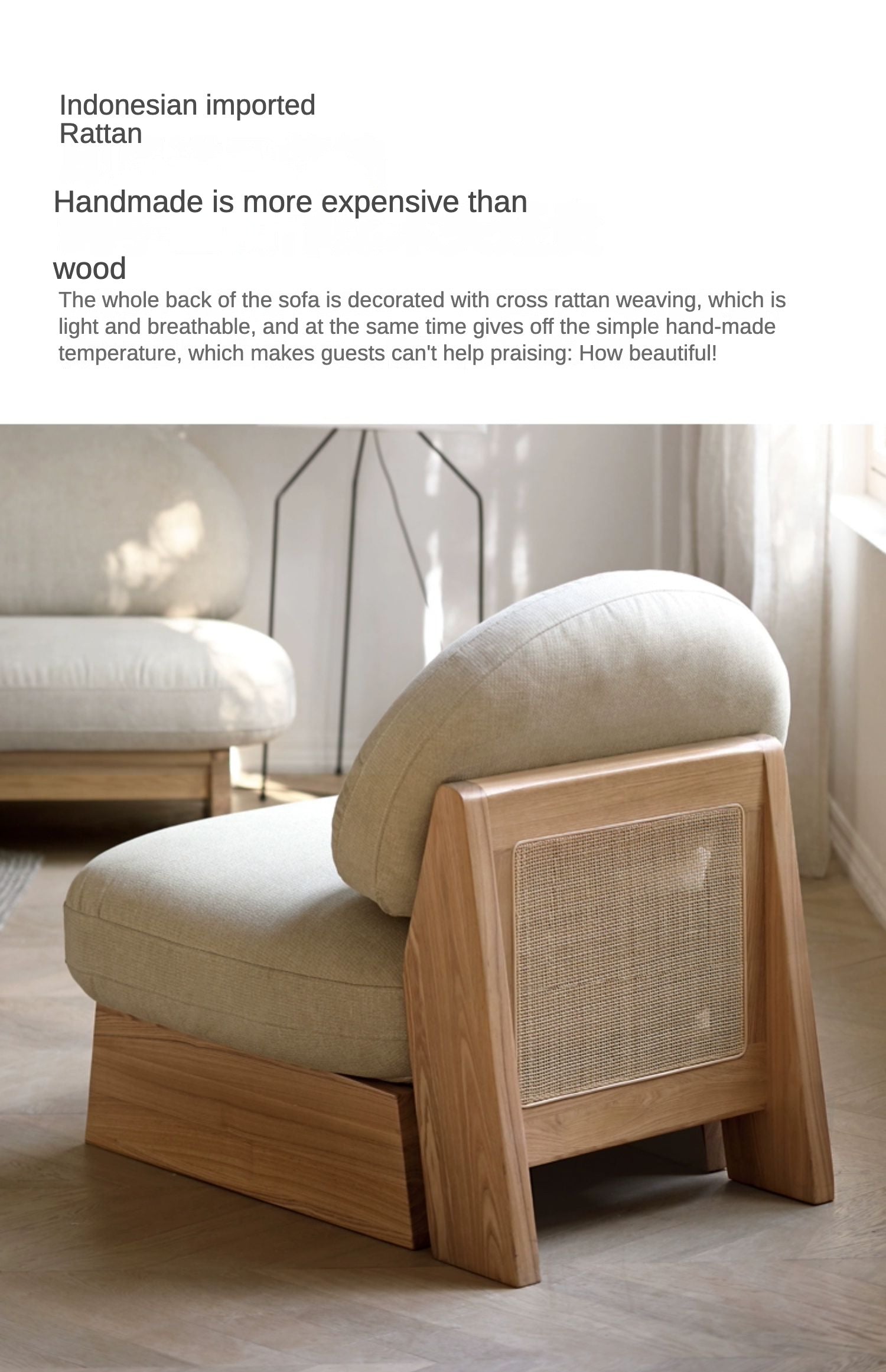 Ash Solid Wood Japanese Sofa.