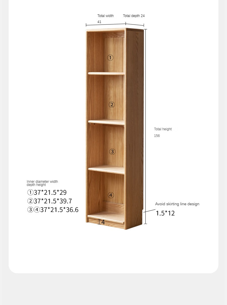 Oak Solid Wood Kids Lifting Study Desk Bookshelf