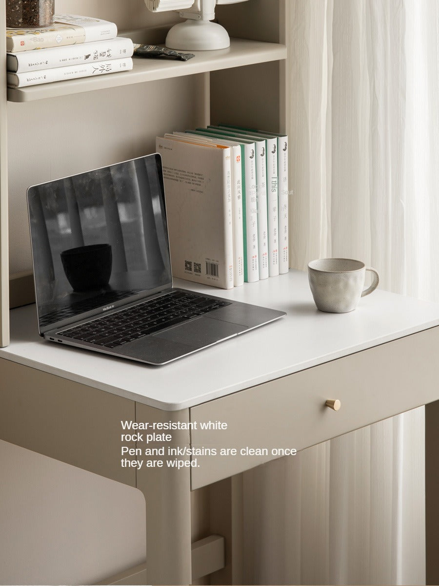 Poplar Solid Wood Office Desk, Small Dressing Table Slate Top