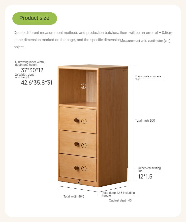 Beech Solid Wood Children's Cabinet Storage-