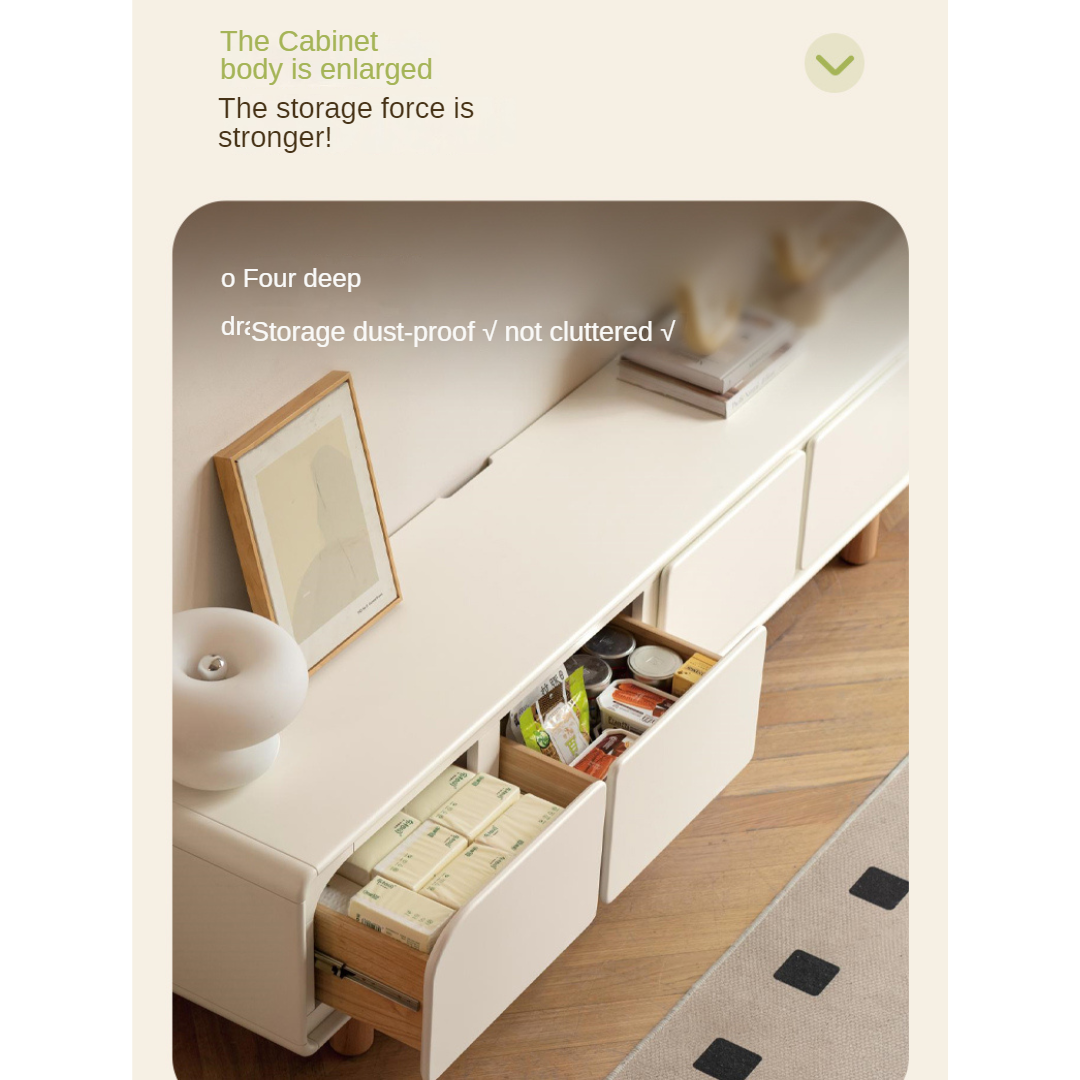 Poplar Solid Wood TV Cabinet with Drawers.