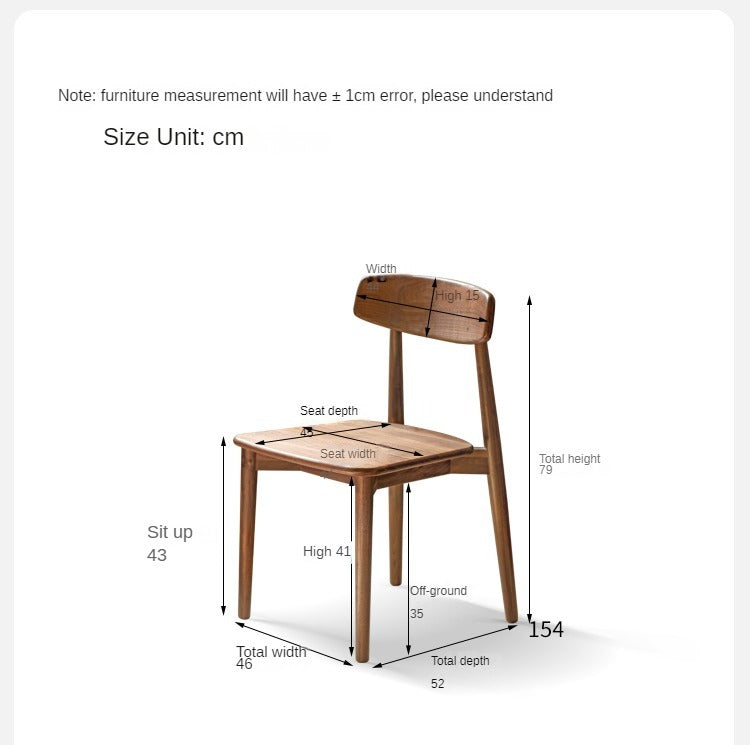 Black Walnut, Ash, Oak, Sandalwood Solid Wood, Solid Rubberwood - Chair 4 pcs set