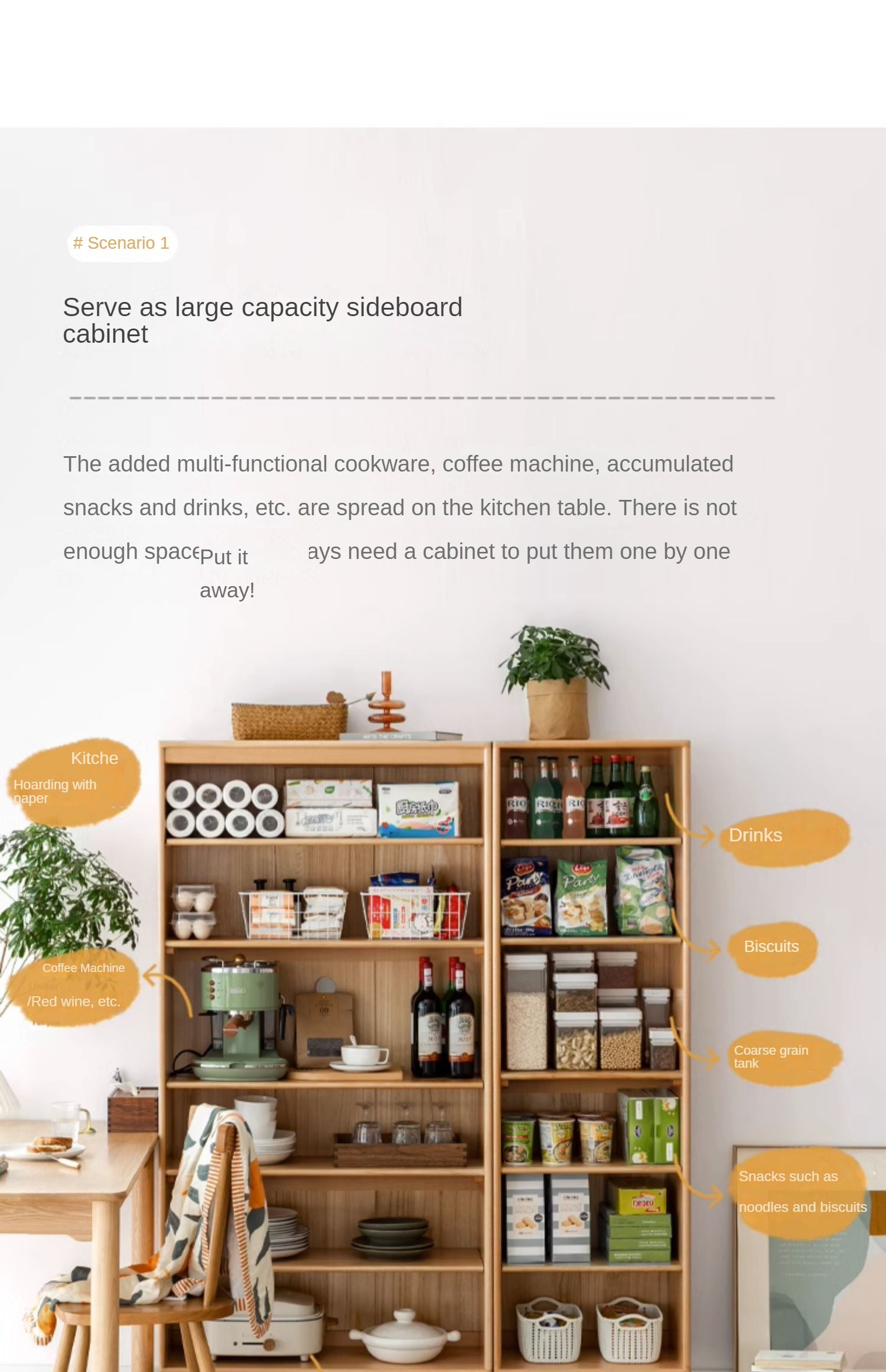 Beech Solid Wood Bookshelves Storage Shelf