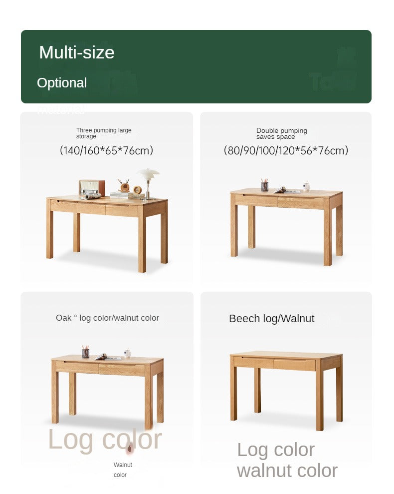 Oak, Beech Solid Wood Office Desk