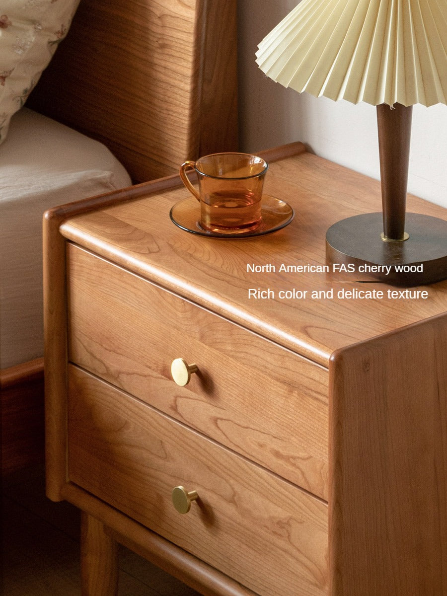 Ash, Cherry Solid Wood Nightstand.