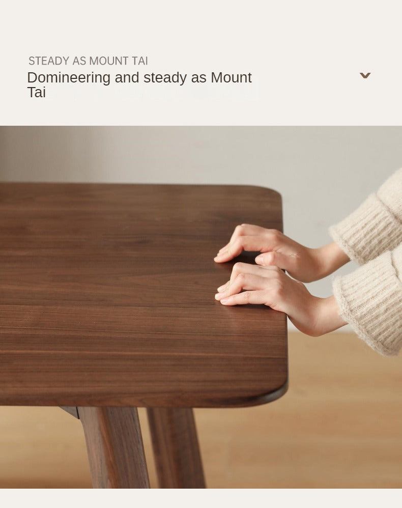 Black Walnut, Oak Solid Wood Rectangular Dining Table