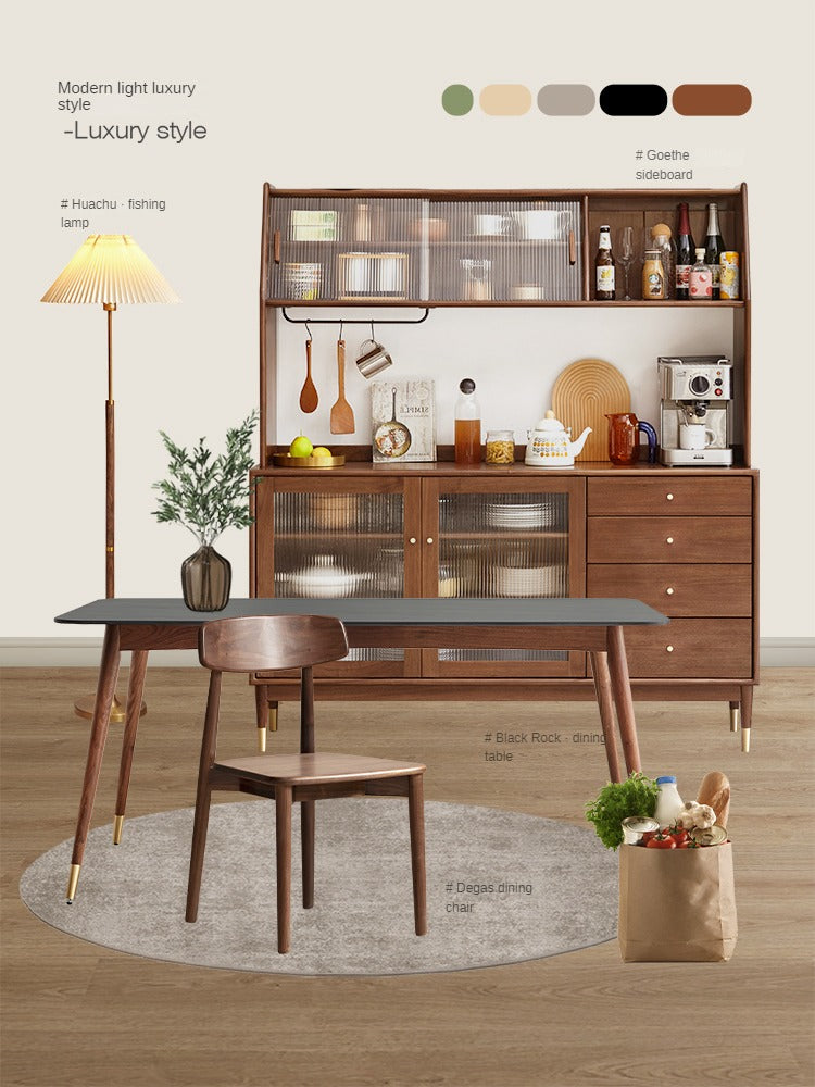 Set 4 pcs Black Walnut, White Ash, Oak, Sandalwood, Solid Rubberwood - Chair