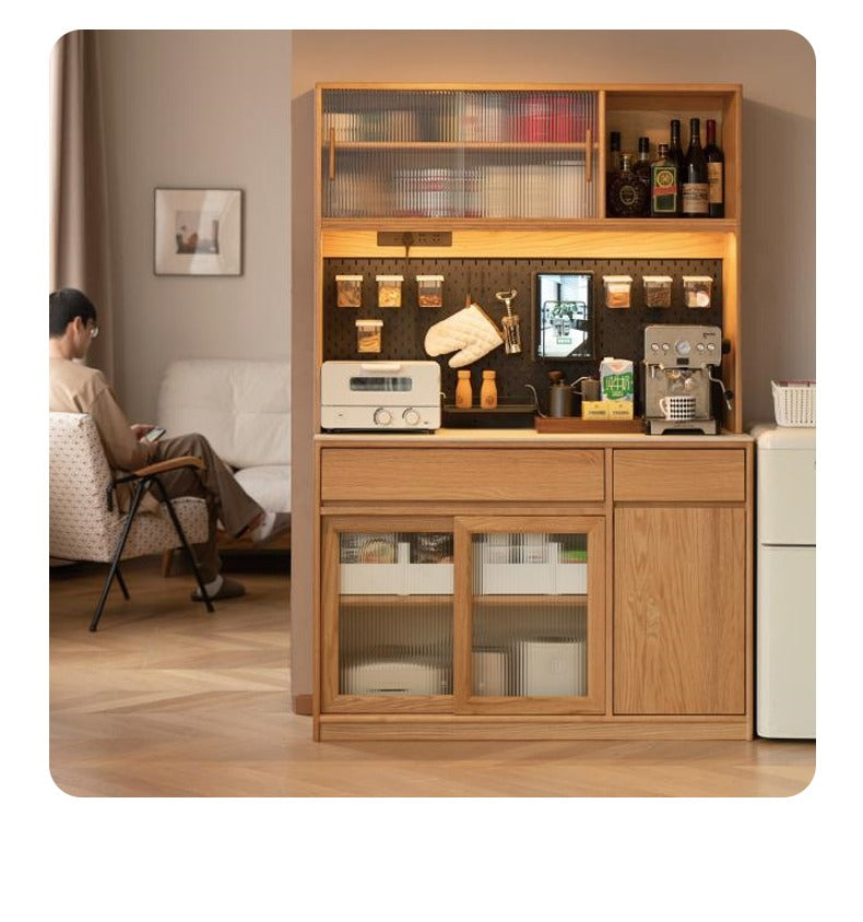 Oak Solid Wood Rock Board Modern Sideboard