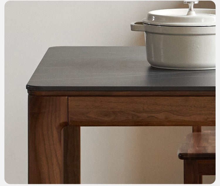 Black Walnut, Sandalwood Solid Wood Rock Slab Dining Table