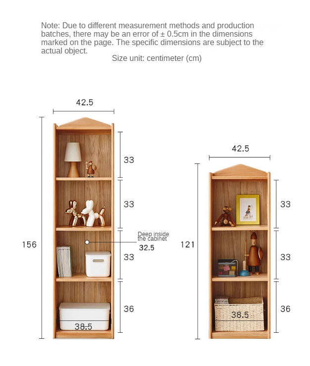 European Beech Solid Wood Storage Bookshelf