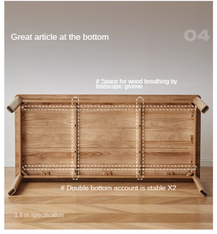 Ash, Oak Solid Wood Long Dining Table