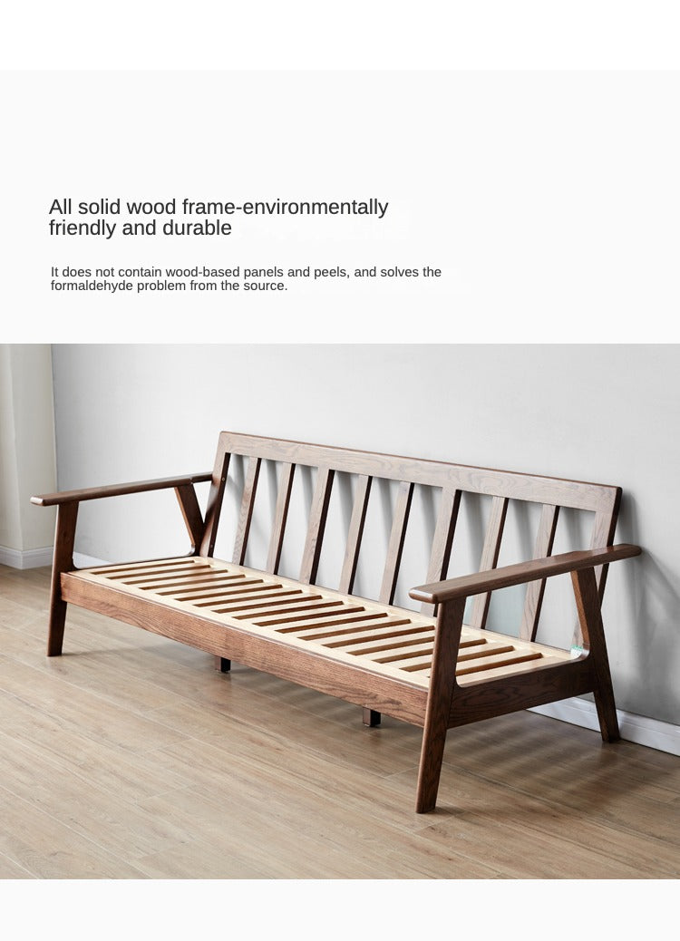 Oak Solid Wood Sofa Fabric Cushion.