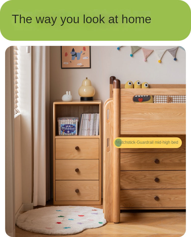 Beech Solid Wood Children's Cabinet Storage-