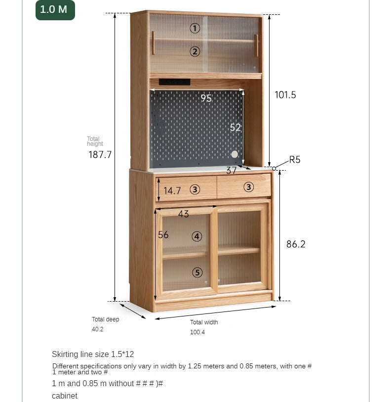 Oak Solid Wood Rock Board Modern Sideboard