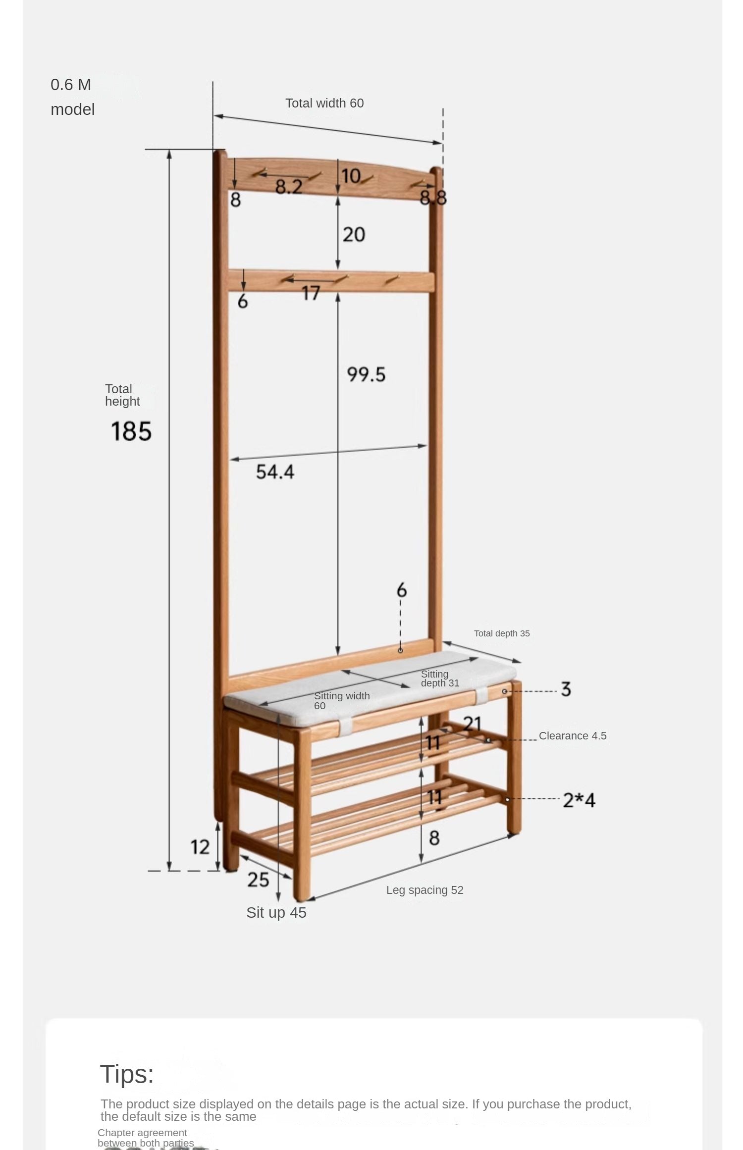 Oak, Beech Solid Wood Shoe Stool Hanger Entrance Partition
