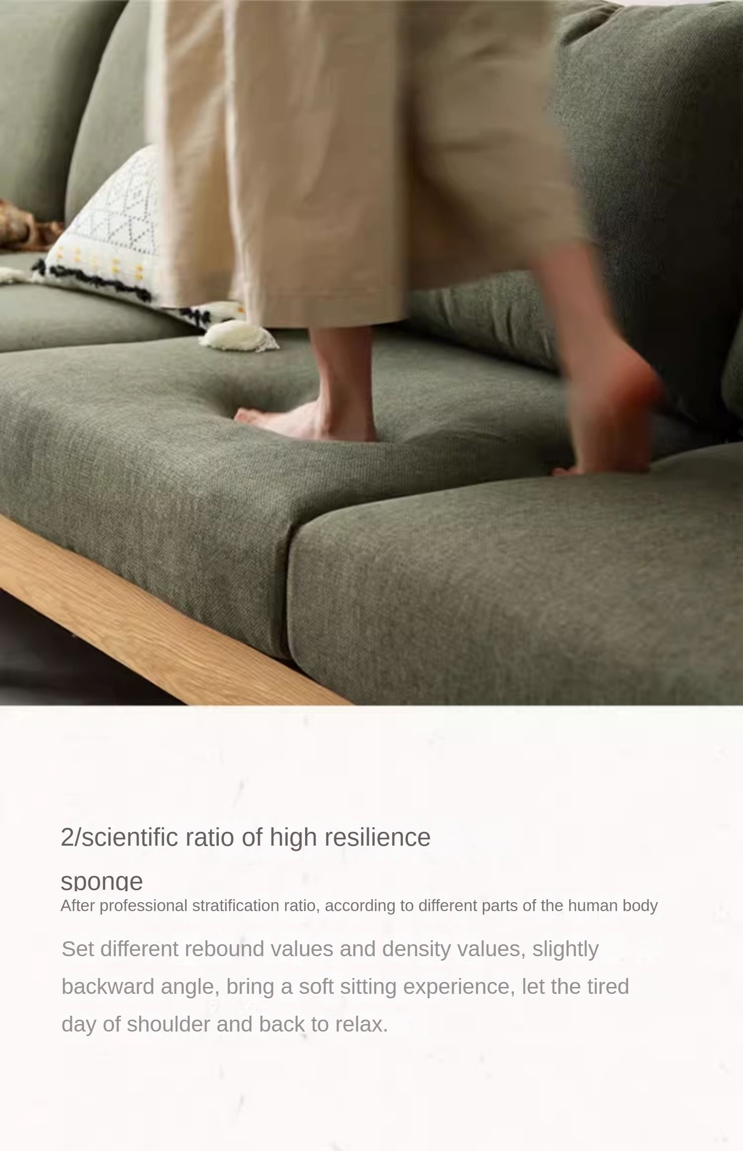 Ash Solid Wood Corner Modern Simple Sofa.