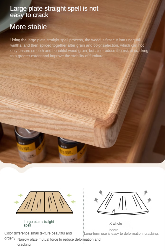 Oak Solid Wood Square Coffee Table.