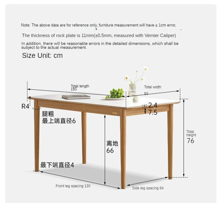 Dining Table with rock slab surface"