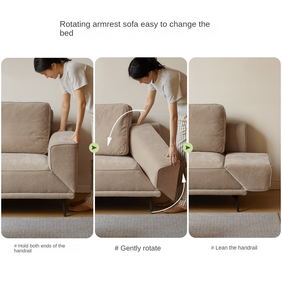 Fabric Sofa Modern Folding Dual-purpose Sofa.