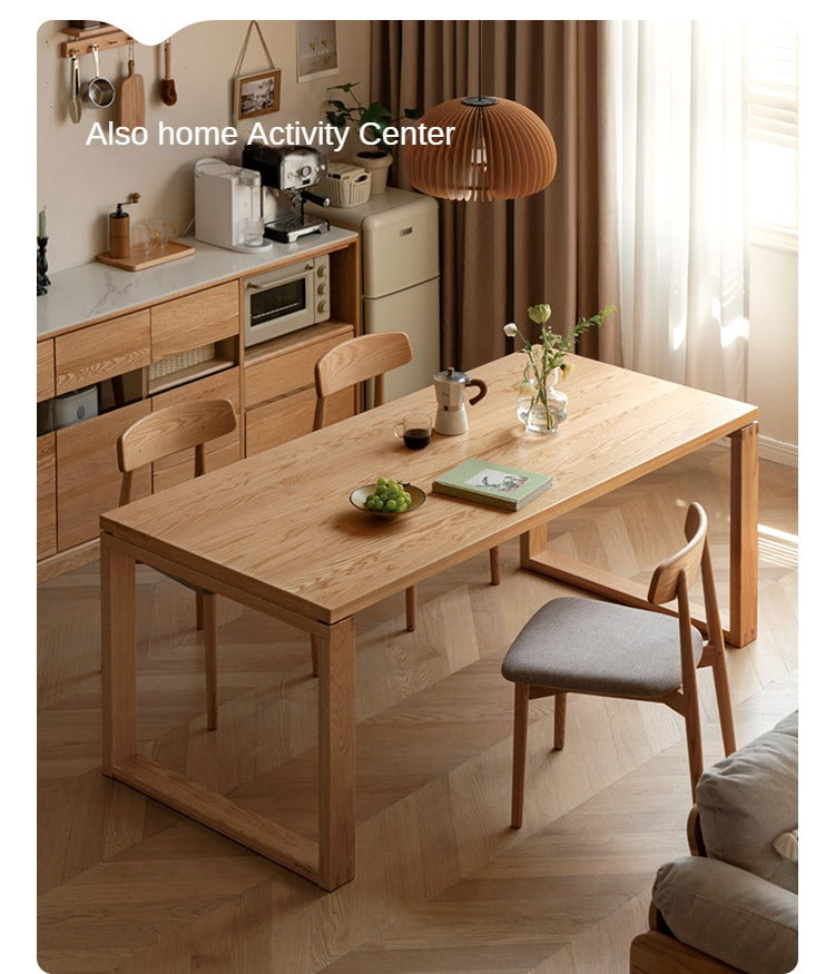 Beech, Oak Solid Wood Large Dining Table