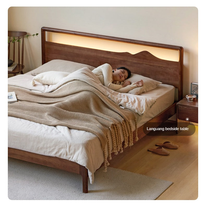 Black Walnut, Ash Solid Wood Bed