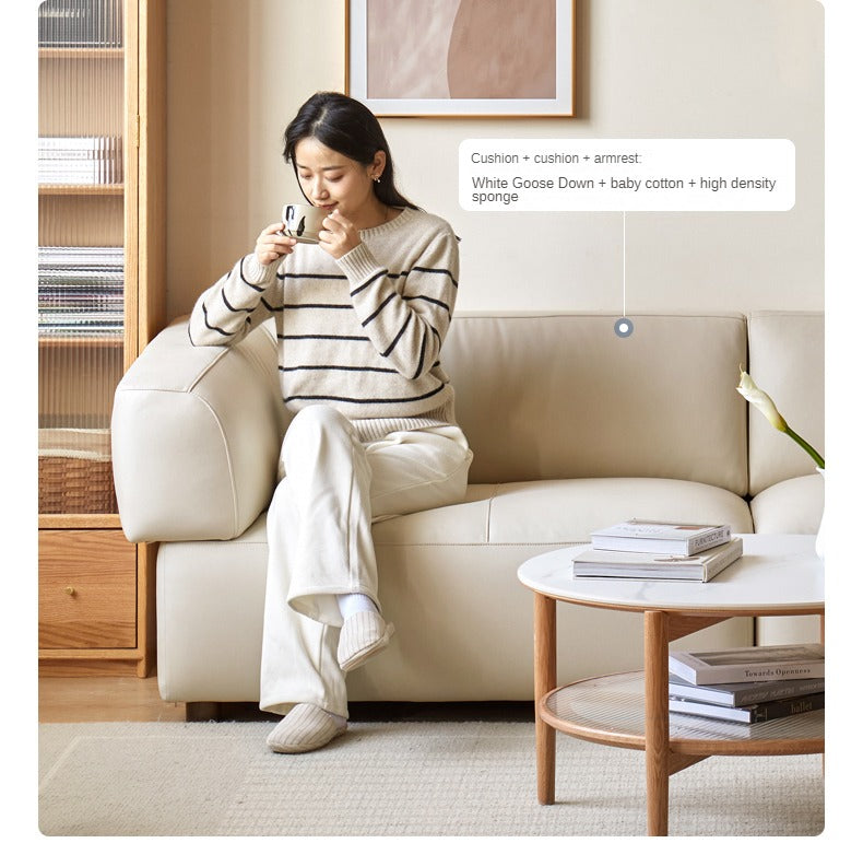 Technology Fabric Sofa Italian Light Luxury Tofu Block Sofa.