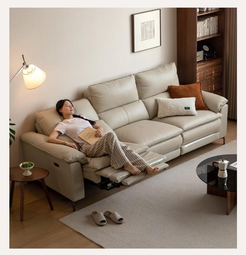 Leather Electric Dual-purpose Cowhide Sofa.